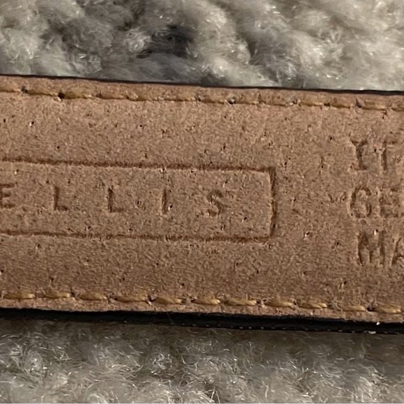 Perry Ellis Ladies Croc Leather Brown Belt Size L - Picture 4 of 5